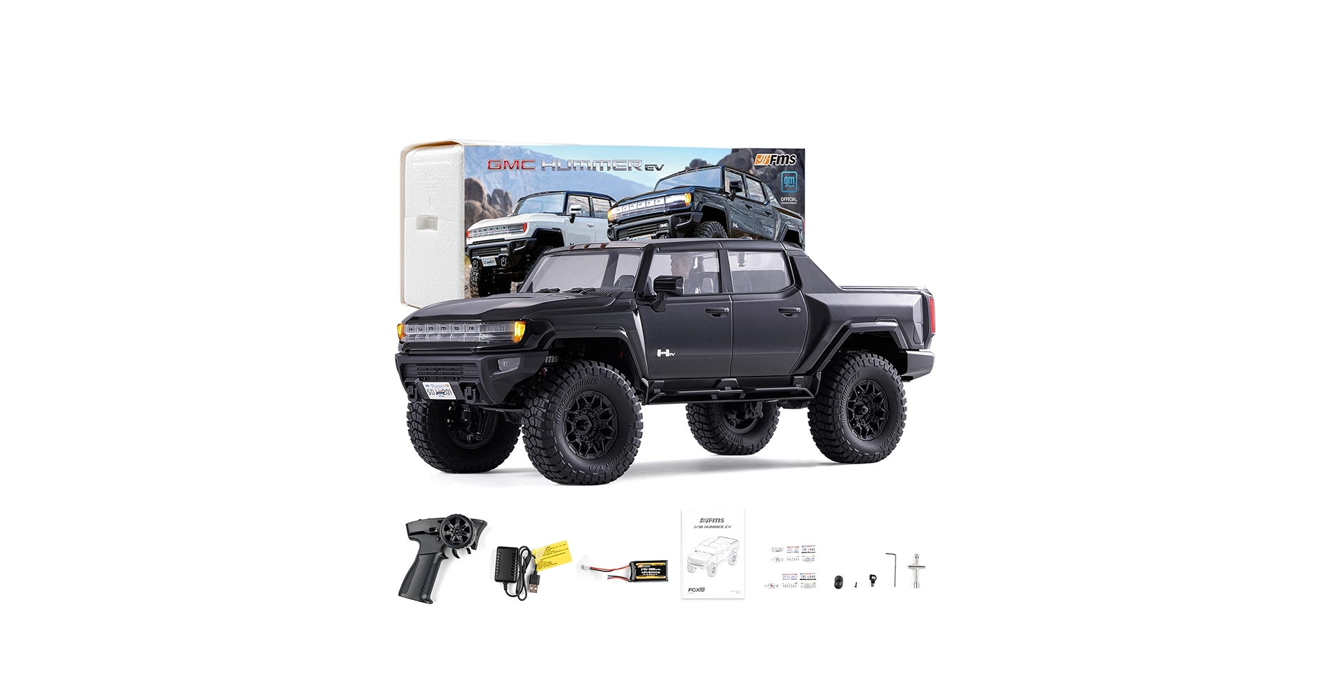 【新品】FMS 1:18 FCX18 Hummer EV ピックアップトラック FMS 1:18 FCX18 Hummer EV Pickup Truck RTR